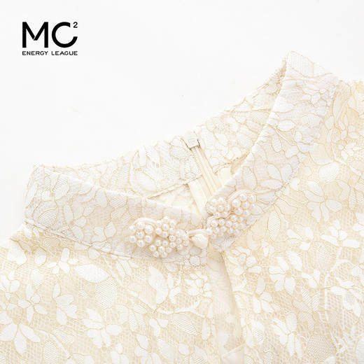 女装立领短袖旗袍式蕾丝连衣裙Q3222366 商品图0