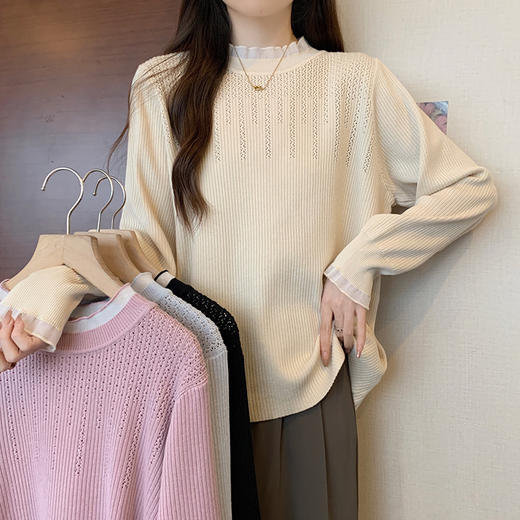 秋冬大码女装针织衫上衣】时尚搭配洋气内搭 宽松百搭长袖打底衫 商品图0