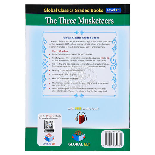 【中商原版】全球经典分级读物C1级-三个火枪手 CAE水平 Global Classics Graded Reader Level C1 The Three Musketeers 原版 商品图1