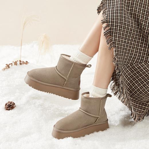 ZHR厚底雪地靴女2023冬季新款加厚加绒防滑休闲短靴户外保暖棉鞋 商品图9