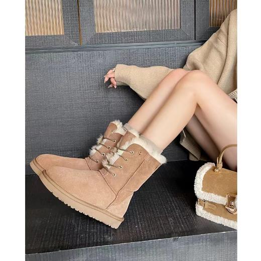 （年后发货）【社群供M】奶油榛子两穿厚底系带雪地靴女冬季加绒毛毛棉鞋（下单后7天内发货） 商品图3