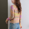 彩虹条纹圈圈纱毛衣，加厚短款打底衫洋气内搭上衣CC-103-A1897 商品缩略图3