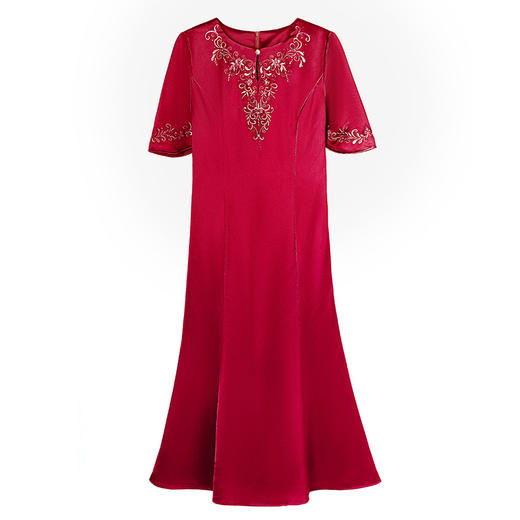 婚宴礼服高端妈妈装收腰显瘦连衣裙喜婆婆高贵刺绣敬酒服YMR8720 商品图4