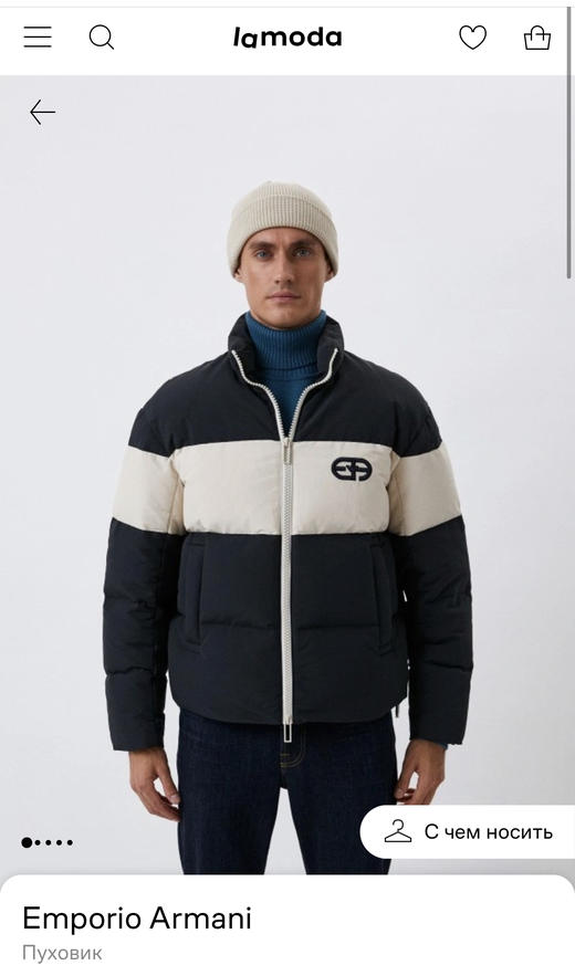 E.7 黑米拼色立领厚羽绒服外套 YR142 商品图1