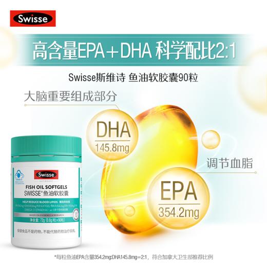 【官方309 内部117元】 Swisse斯维诗 鱼油软胶囊 90粒/瓶【内购】 商品图1