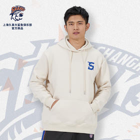 上海久事大鲨鱼俱乐部 | 酷鲨国潮卫衣连帽加绒刺绣卫衣男士长袖