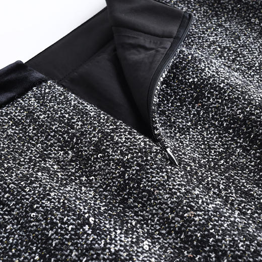 长款小香风时尚毛呢直筒裙，秋冬款高腰修身洋气通勤半身裙MYX-28135 商品图3