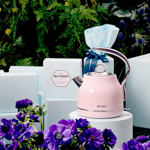 北鼎（Buydeem） 电热水壶 家用烧水壶热水壶 304不锈钢烧水器 精铸铝合金把手 控温器煮水壶 【蜜桃粉】K203 商品图6