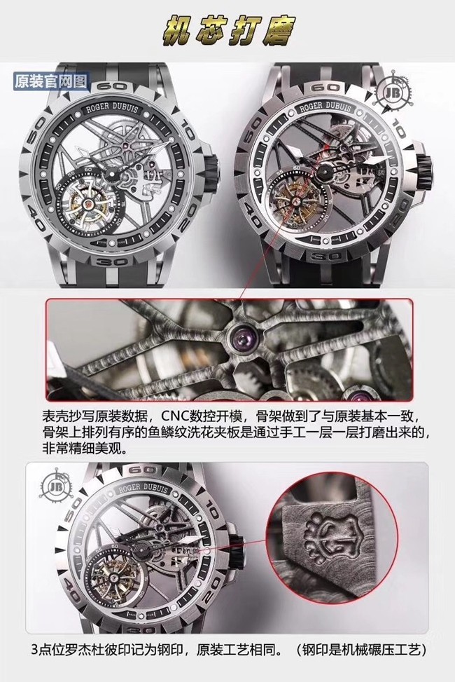 JB罗杰杜彼王者系列陀飞轮手表复刻对比原版评测