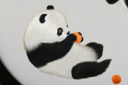 蜀绣双面绣-柿柿如意双熊猫 商品图3