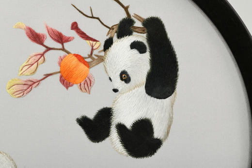 蜀绣双面绣-柿柿如意双熊猫 商品图4