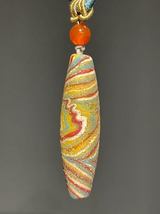 绞胎琉璃橄榄珠绳结项链，顺丰包邮 商品图1