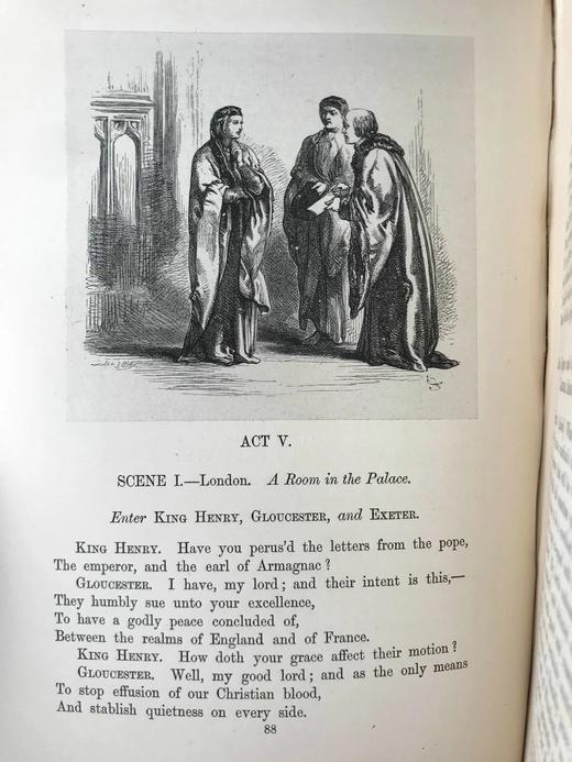 1881年 莎士比亚《亨利六世》 约翰·吉尔伯特数十幅插图 漆布精装16开 商品图11