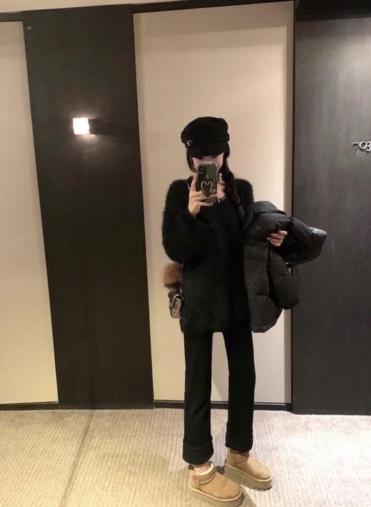 <曾小咸推荐> 黑色抓绒牛仔裤   商品图3