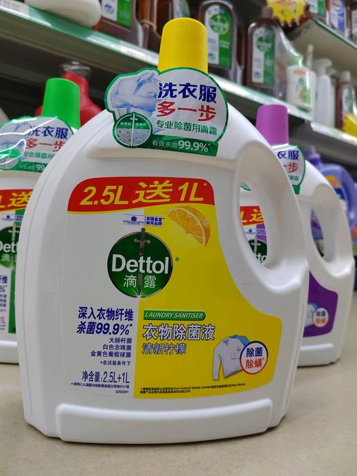 滴露衣物除菌液2.5L+1L(清新柠檬) 商品图0
