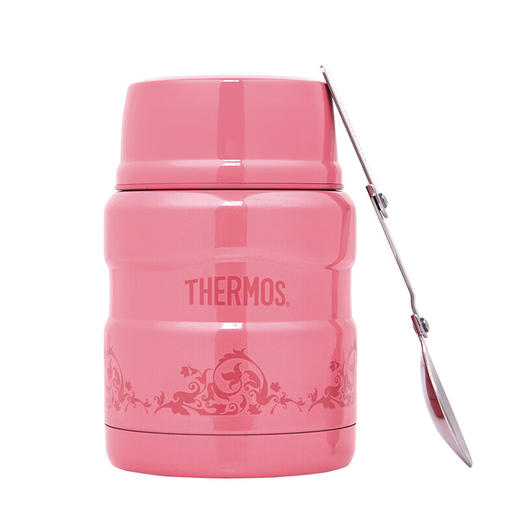 膳魔师（THERMOS） 焖烧杯焖烧罐大容量便携真空不锈钢保温饭盒保温桶附汤勺 SK-3000MR-PCH 粉色 470ml 商品图0