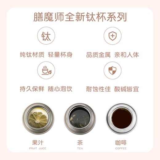 膳魔师（THERMOS）钛杯男女士保温杯纯钛便携办公泡茶杯咖啡杯节日礼物TCTD-400 香槟金 商品图3