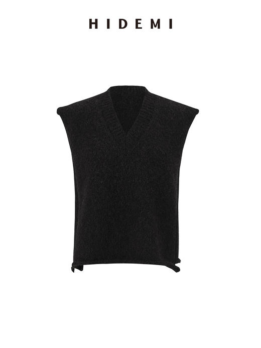 HIDEMI 厚款粗针V领慵懒口袋针织毛衣开衫外套大衣/坎肩 商品图12