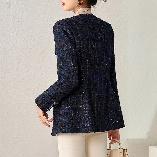 名媛轻奢，气质亮丝粗花呢收腰显瘦小香外套WLZD-2326512 商品图1