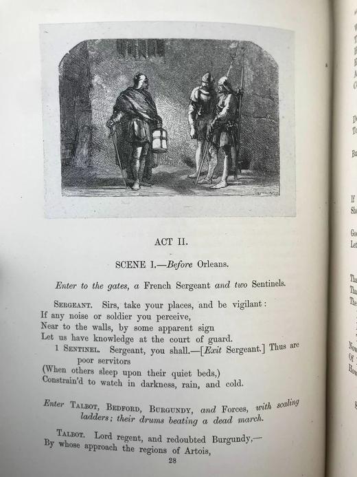 1881年 莎士比亚《亨利六世》 约翰·吉尔伯特数十幅插图 漆布精装16开 商品图6