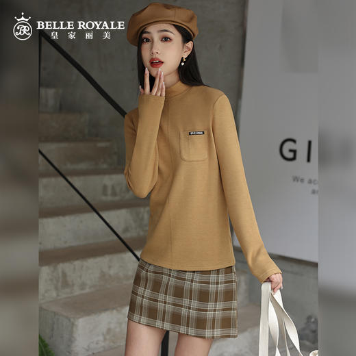 新款打底衫小立领莱赛尔天丝品质上衣打底简约纯色女可外穿SZ2696 商品图2