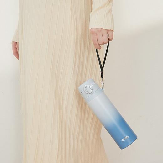 膳魔师THERMOS2023年新品304不锈钢渐变色保温杯带提绳便携男女学生水杯 JNT-551渐变粉 带提绳550毫升 商品图1