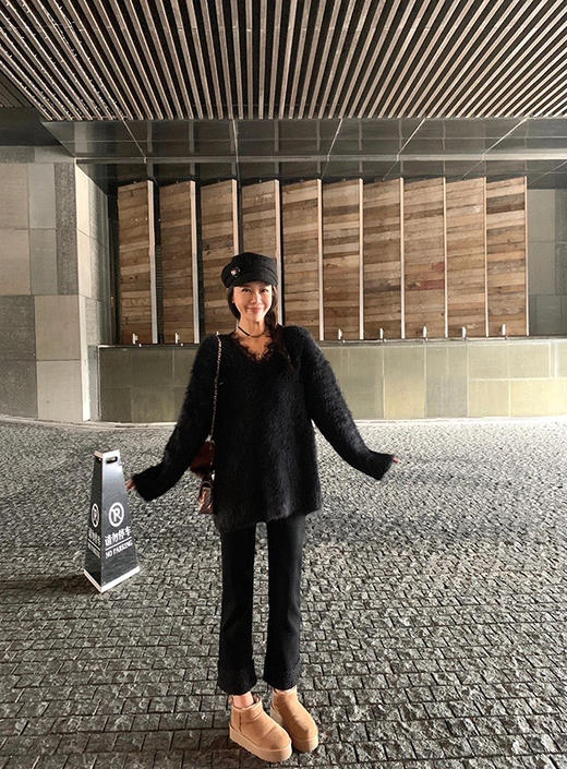 <曾小咸推荐> 黑色抓绒牛仔裤   商品图5