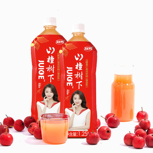 冠芳 山楂树下 1.25L*6瓶 山楂 果汁 果肉 饮料（混合型）大瓶 整箱装 商品图2
