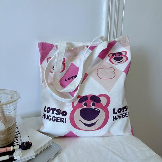 【时尚怀旧，热爱自由】草莓熊动漫ins小清新帆布包，点亮青春梦想！追逐流行，闪耀恬静，抖音简约学生上课拉链布包，向往的少女心一秒钟就沸腾起来！-F 商品图0