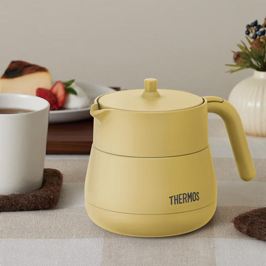 膳魔师（THERMOS）保温水壶大容量泡茶壶茶水分离700ml办公室家用不锈钢TTE-700 BE 商品图3