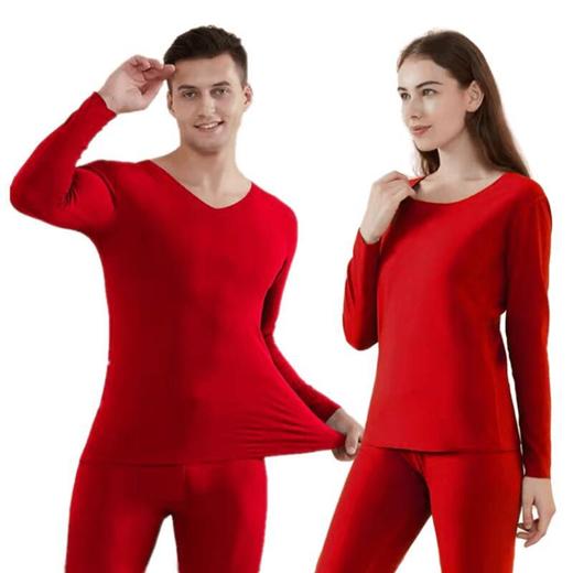 本命年【大红色保暖内衣套装】情侣结婚喜庆 男女款打底秋衣秋裤 新年 商品图4