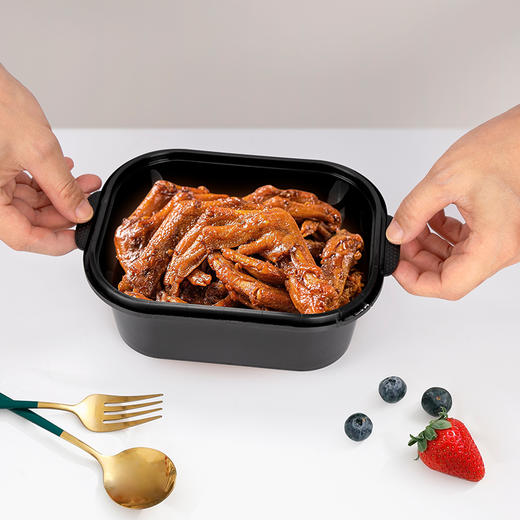 喇叭花一次性方形盒子小碗菜锁扣餐盒小份菜防盗扣加厚外卖打包盒 商品图4