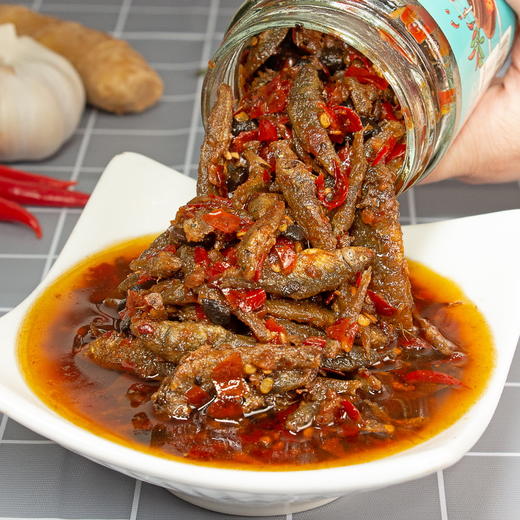 湘集22号香辣鱼仔湖南小鱼仔网红下饭菜即食瓶装豆豉辣椒酱 商品图2