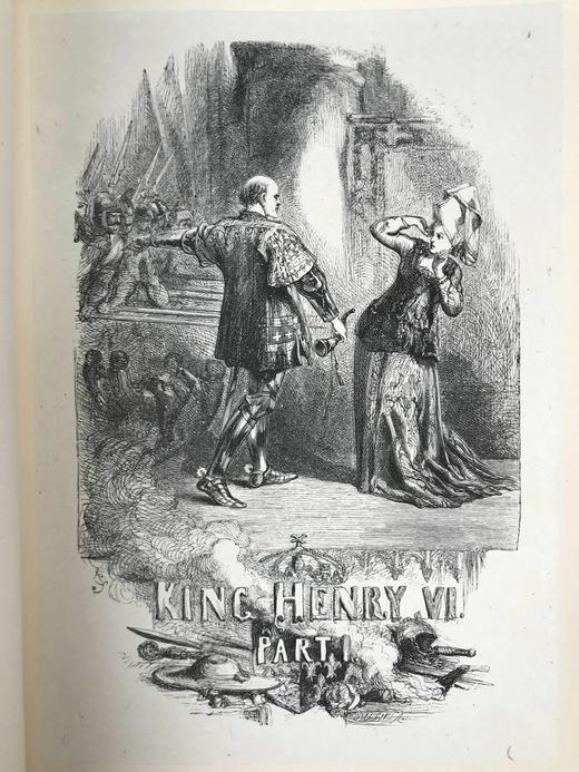 1881年 莎士比亚《亨利六世》 约翰·吉尔伯特数十幅插图 漆布精装16开 商品图4