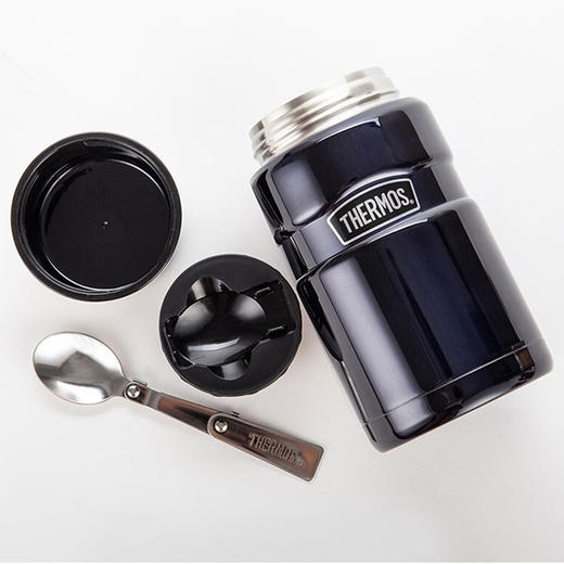 膳魔师（THERMOS） 焖烧杯焖烧罐大容量便携真空不锈钢保温饭盒保温桶附汤勺 SK-3020-MB 深蓝色 710ml 商品图2