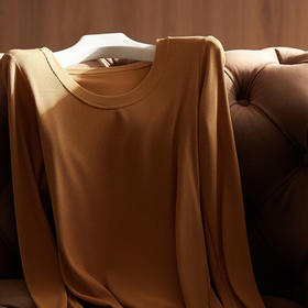 TG-TG03S279秋冬女羊绒圆领打底衫 竖条加绒保暖高弹内搭长袖打底衫