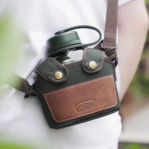 膳魔师（THERMOS）大肚杯塑料杯1100ml男女士学生大容量运动TSK2-1000 AGR云杉绿 商品图1