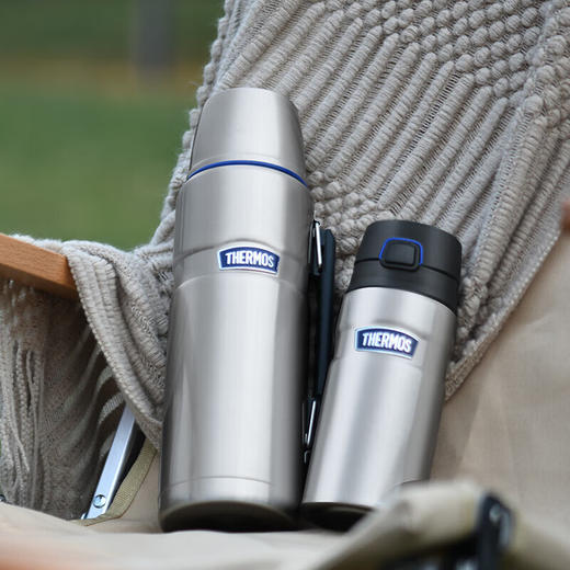膳魔师（THERMOS）440ml保温咖啡316钢男女学生保冷泡茶水杯子TSK2-400S-SBK 商品图2