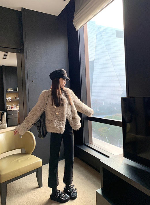 <曾小咸推荐> 黑色抓绒牛仔裤   商品图4