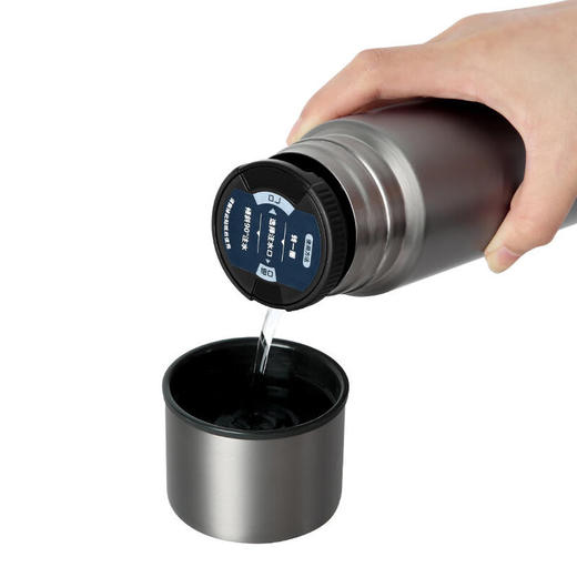 膳魔师（THERMOS）保温杯钛杯办公礼品泡茶杯子咖啡户外车载水杯礼盒装TCTE-500 500毫升-太空灰色-GY 商品图2
