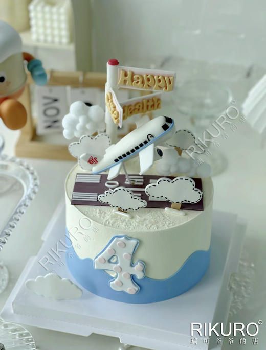 【新的一岁准备起飞】翻糖飞机造型蛋糕 商品图3