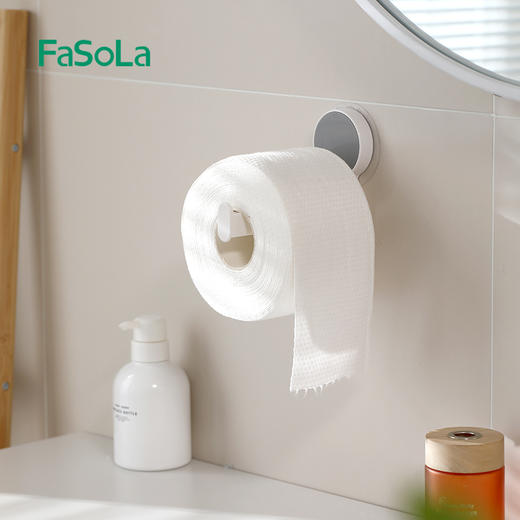FaSoLa浴室纸巾挂架免打孔壁挂式卷纸架收纳置物架毛巾架 商品图3