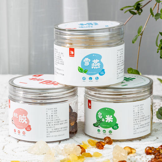 鲜珥家｜雪燕桃胶皂角米组合 100g*3罐 搭银耳非即食干货 商品图12