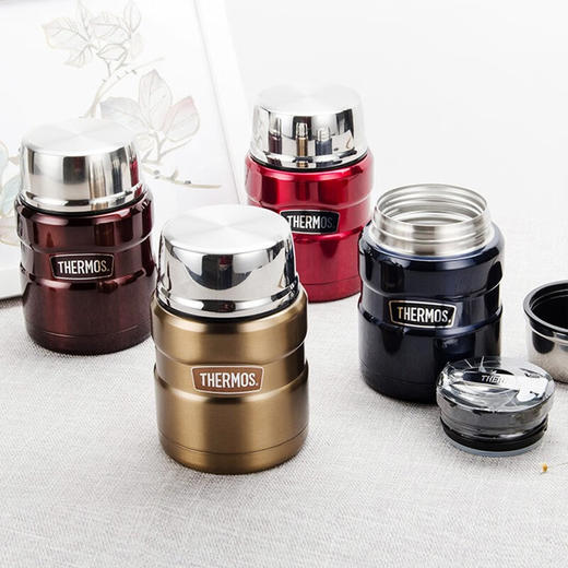 膳魔师（THERMOS） 焖烧杯保温饭盒闷粥杯上班带饭不锈钢保温桶闷烧罐470ml SK-3000 咖啡色 470ML 商品图1