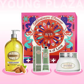 1F【欧舒丹】欧舒丹甜扁桃紧致沐浴油500ML+甜扁桃紧致美体乳200ML+甜扁桃紧致手霜75ML