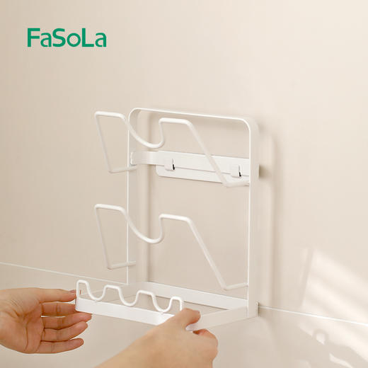 FaSoLa锅盖置物架神器家用懒人壁挂免打孔多功能厨房锅盖放置架 商品图9