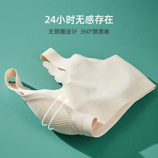 熳洁儿 舒适减压大胸显小蕾丝无钢圈背心式无痕美背内衣女聚拢文胸21251546 商品图3
