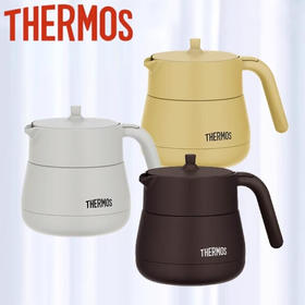膳魔师（THERMOS）日本膳魔师保温壶不锈钢保温水壶办公室茶壶真空隔热茶壶带滤网 棕色 TTE-450 BW