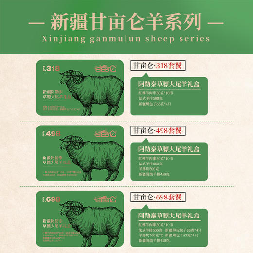 【部分缺货 拍前请联系】| 新疆甘亩仑羊肉卡 精选大尾羊羔羊 天然牧场游牧 商品图3