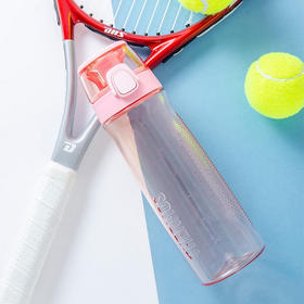 膳魔师（THERMOS）Tritan塑料水杯夏季男女运动瓶户外露营便携随行杯带提手茶杯TCSD 700ml优雅粉